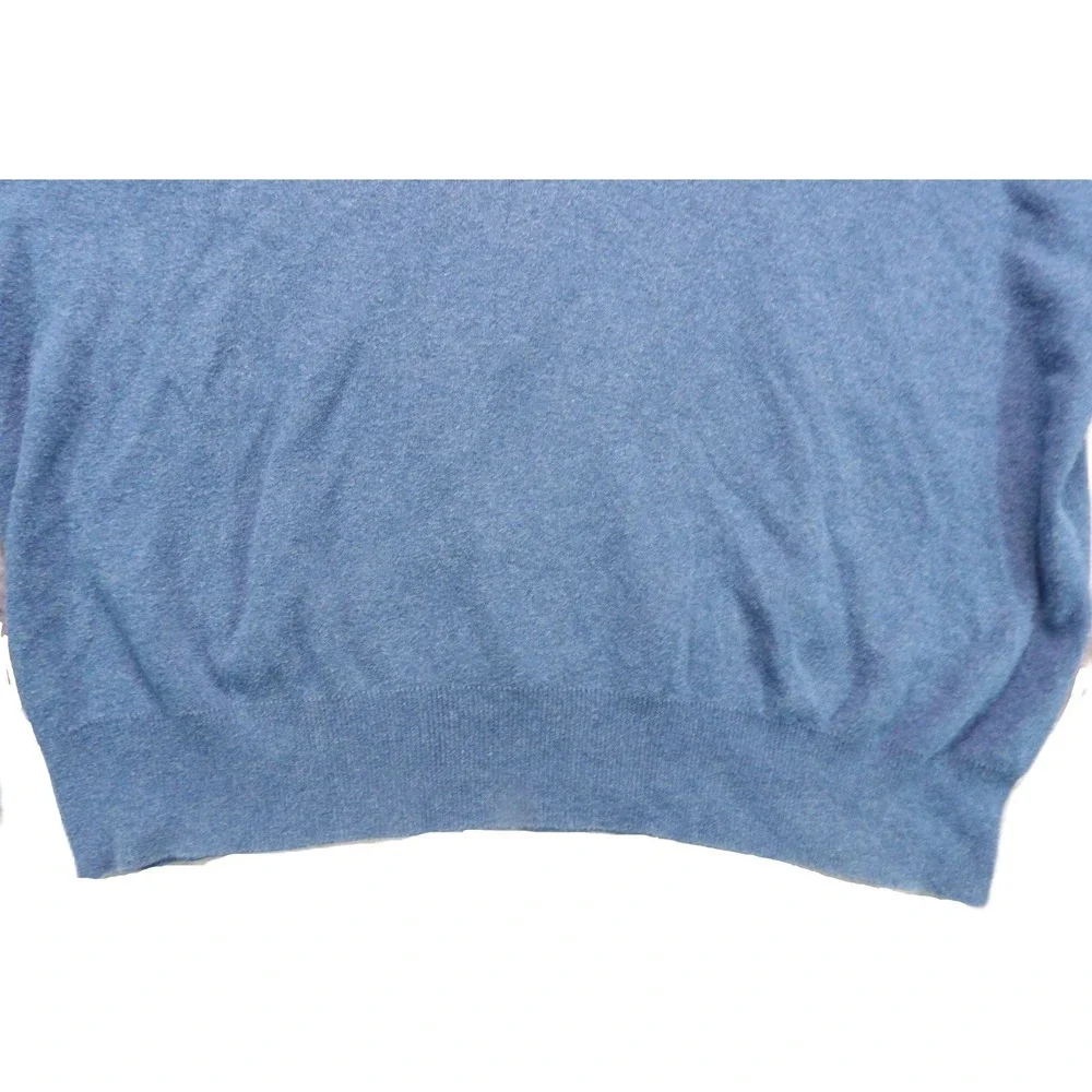 Polo by Ralph Lauren V Neck Sweater Men L Blue Pima Cotton Pony Classic Pullover